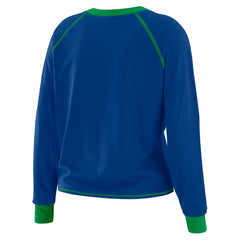 Seattle Seahawks WEAR by Erin Andrews Women's Tie-Front Long Sleeve T-Shirt - Royal - NFL