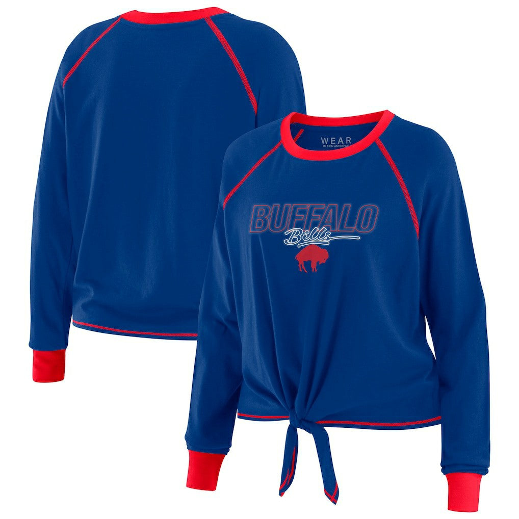 Buffalo Bills WEAR by Erin Andrews Women's Tie-Front Long Sleeve T-Shirt - Royal - NFL