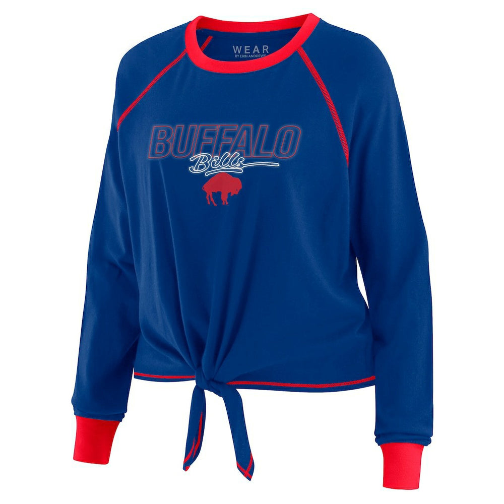 Buffalo Bills WEAR by Erin Andrews Women's Tie-Front Long Sleeve T-Shirt - Royal - NFL