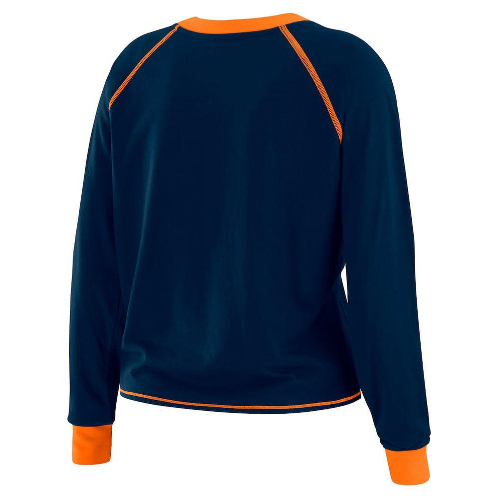 Chicago Bears WEAR by Erin Andrews Women's Tie-Front Long Sleeve T-Shirt - Navy - NFL