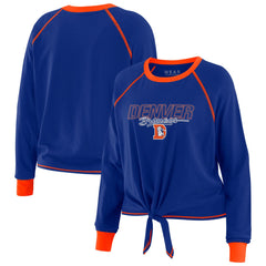 Denver Broncos WEAR by Erin Andrews Women's Tie-Front Long Sleeve T-Shirt - Royal - NFL