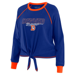 Denver Broncos WEAR by Erin Andrews Women's Tie-Front Long Sleeve T-Shirt - Royal - NFL