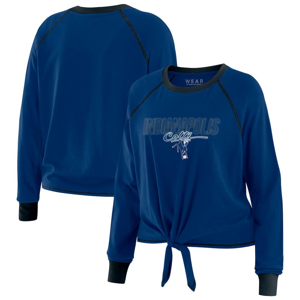 Indianapolis Colts WEAR by Erin Andrews Women's Tie-Front Long Sleeve T-Shirt - Royal - NFL