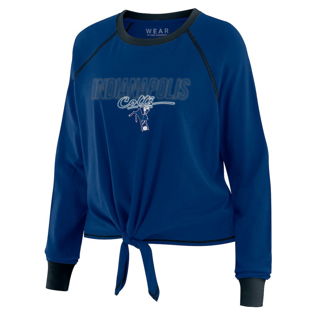 Indianapolis Colts WEAR by Erin Andrews Women's Tie-Front Long Sleeve T-Shirt - Royal - NFL