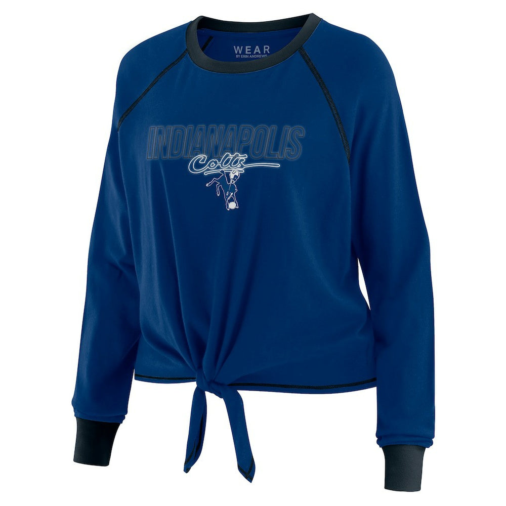 Indianapolis Colts WEAR by Erin Andrews Women's Tie-Front Long Sleeve T-Shirt - Royal - NFL