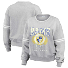 Los Angeles Rams WEAR by Erin Andrews Women's Cropped Pullover Sweatshirt - Heather Gray - NFL