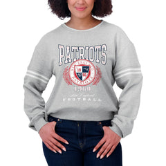 New England Patriots WEAR by Erin Andrews Women's Pullover Sweatshirt - Heather Gray - NFL