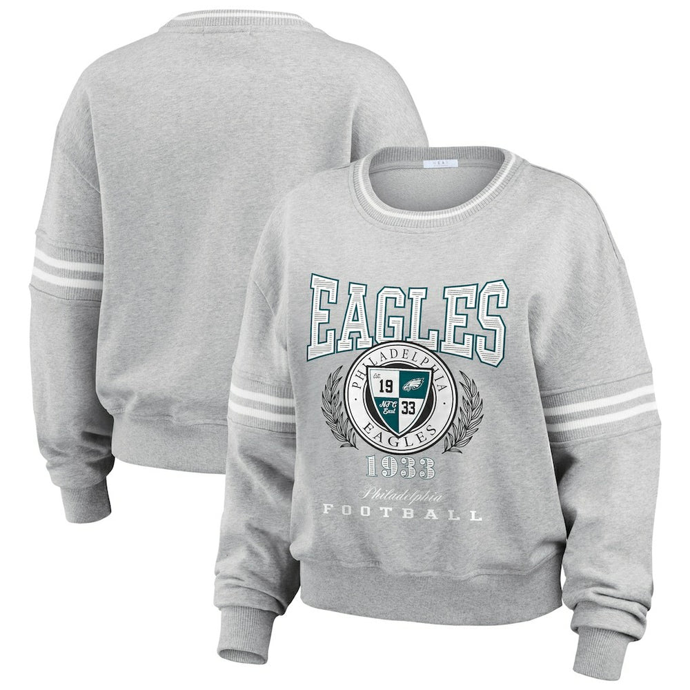 Philadelphia Eagles WEAR by Erin Andrews Women's Pullover Sweatshirt - Heather Gray - NFL
