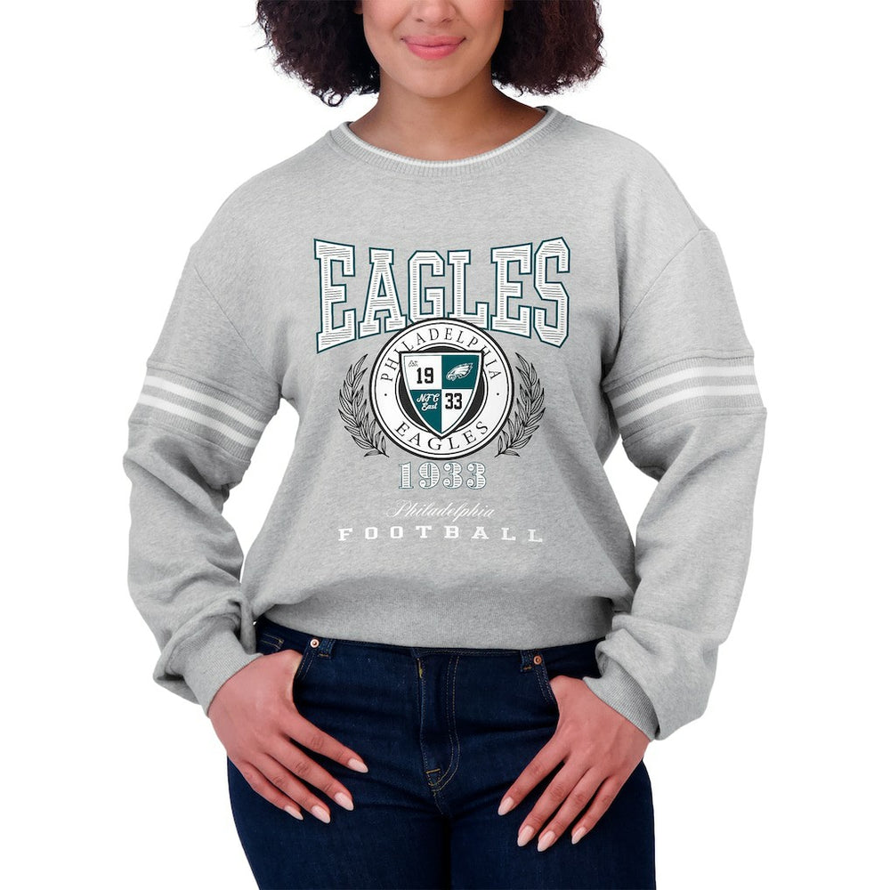 Philadelphia Eagles WEAR by Erin Andrews Women's Pullover Sweatshirt - Heather Gray - NFL
