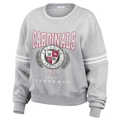 Arizona Cardinals WEAR by Erin Andrews Women's Cropped Pullover Sweatshirt - Heather Gray - NFL