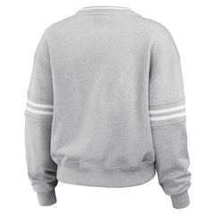 Carolina Panthers WEAR by Erin Andrews Women's Cropped Pullover Sweatshirt - Heather Gray - NFL