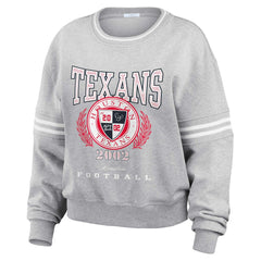 Houston Texans WEAR by Erin Andrews Women's Cropped Pullover Sweatshirt - Heather Gray - NFL