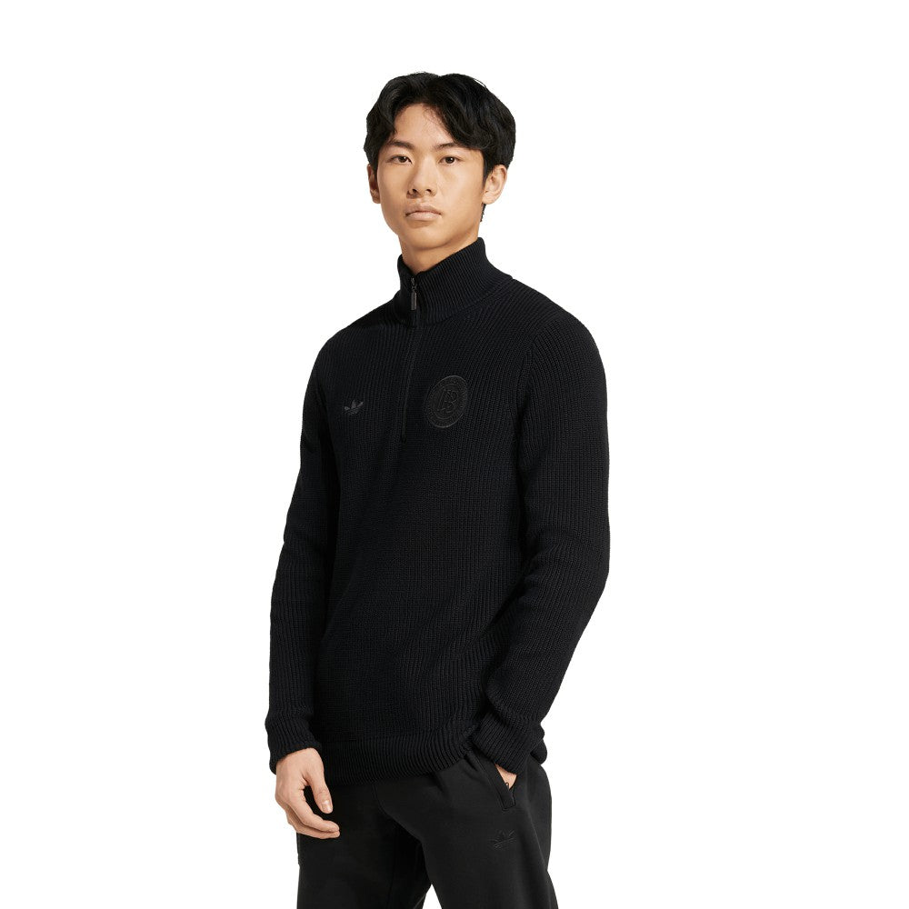 Adidas - Germany National Team Originals 125th Anniversary Culturewear Half-Zip Rib-Knit Top - Black