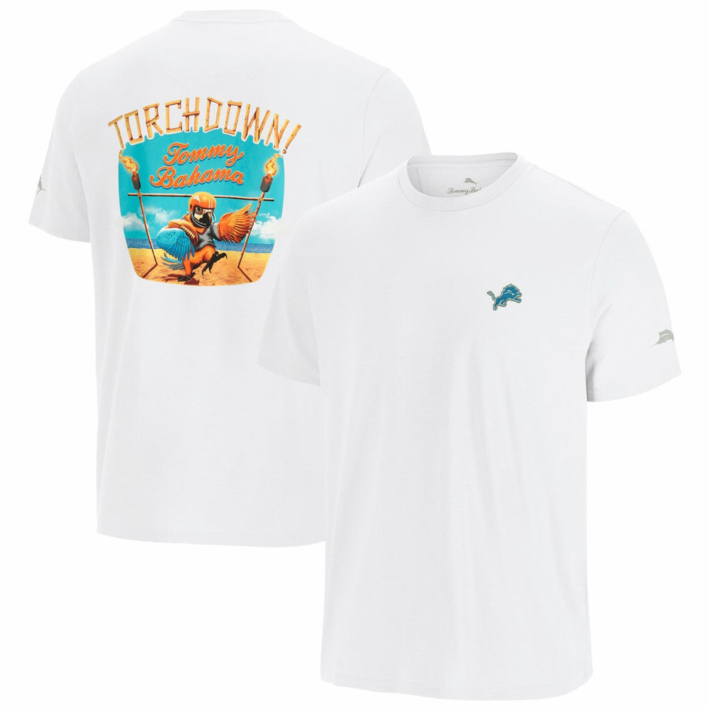 Detroit Lions Sport Torchdown Graphic T-Shirt - White - Tommy Bahama