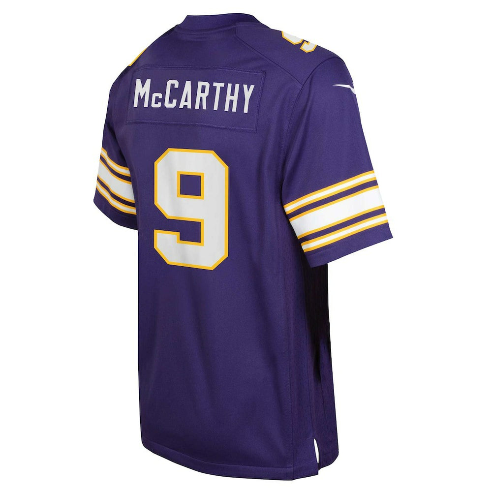 J.J. McCarthy Minnesota Vikings Youth Game Jersey - Purple - Nike