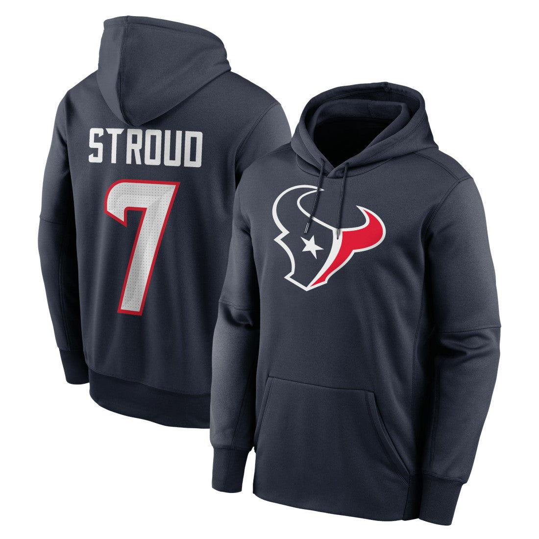 C.J. Stroud Houston Texans Player Name & Number Therma Hoodie - Navy - Nike