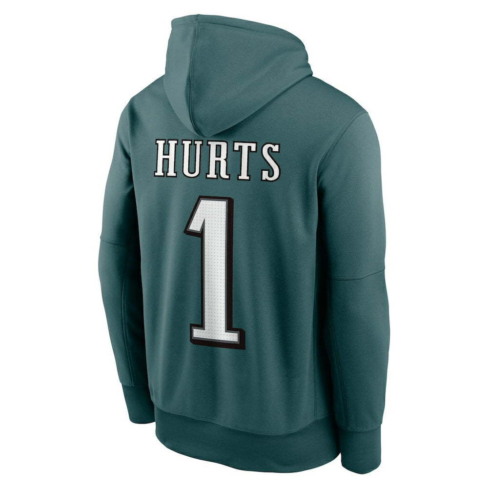 Jalen Hurts Philadelphia Eagles Player Name & Number Therma Hoodie - Midnight Green - Nike
