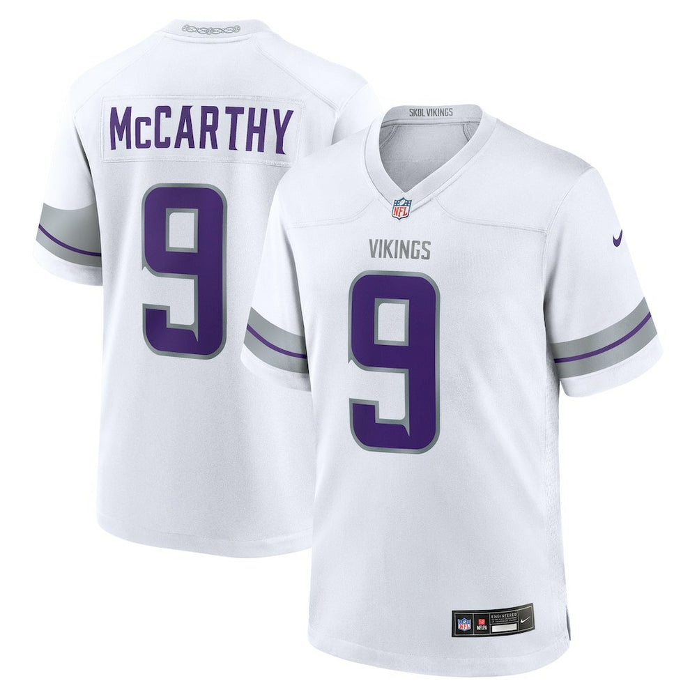 J.J. McCarthy Minnesota Vikings Alternate Game Player Jersey - White - Nike