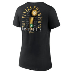 Fanatics Boston Celtics Women's 2024 NBA Finals Champions Fade Away Jumper Roster Signature V-Neck T-Shirt Black