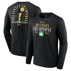 Fanatics Boston Celtics 2024 NBA Finals Champions Fade Away Jumper Roster Signature Long Sleeve T-Shirt Black