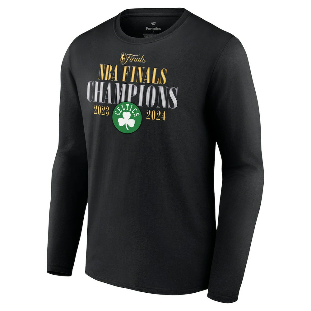Fanatics Boston Celtics 2024 NBA Finals Champions Fade Away Jumper Roster Signature Long Sleeve T-Shirt Black