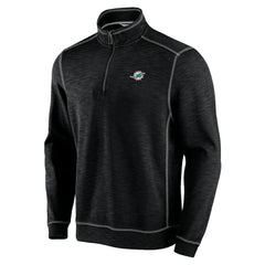 Miami Dolphins Big & Tall Tobago Bay Half-Zip Sweatshirt - Black - Tommy Bahama