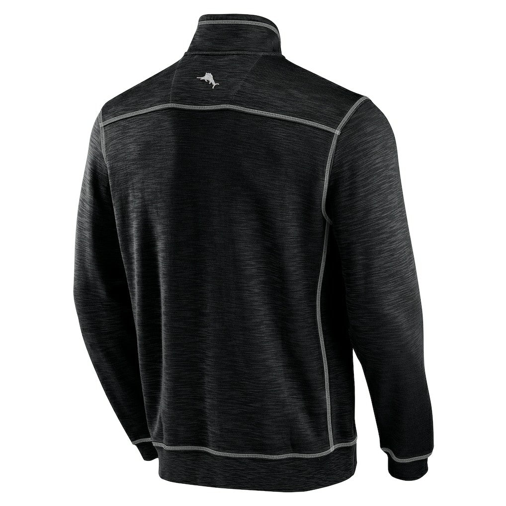 Miami Dolphins Tobago Bay Tri-Blend Half-Zip Sweatshirt - Black - Tommy Bahama