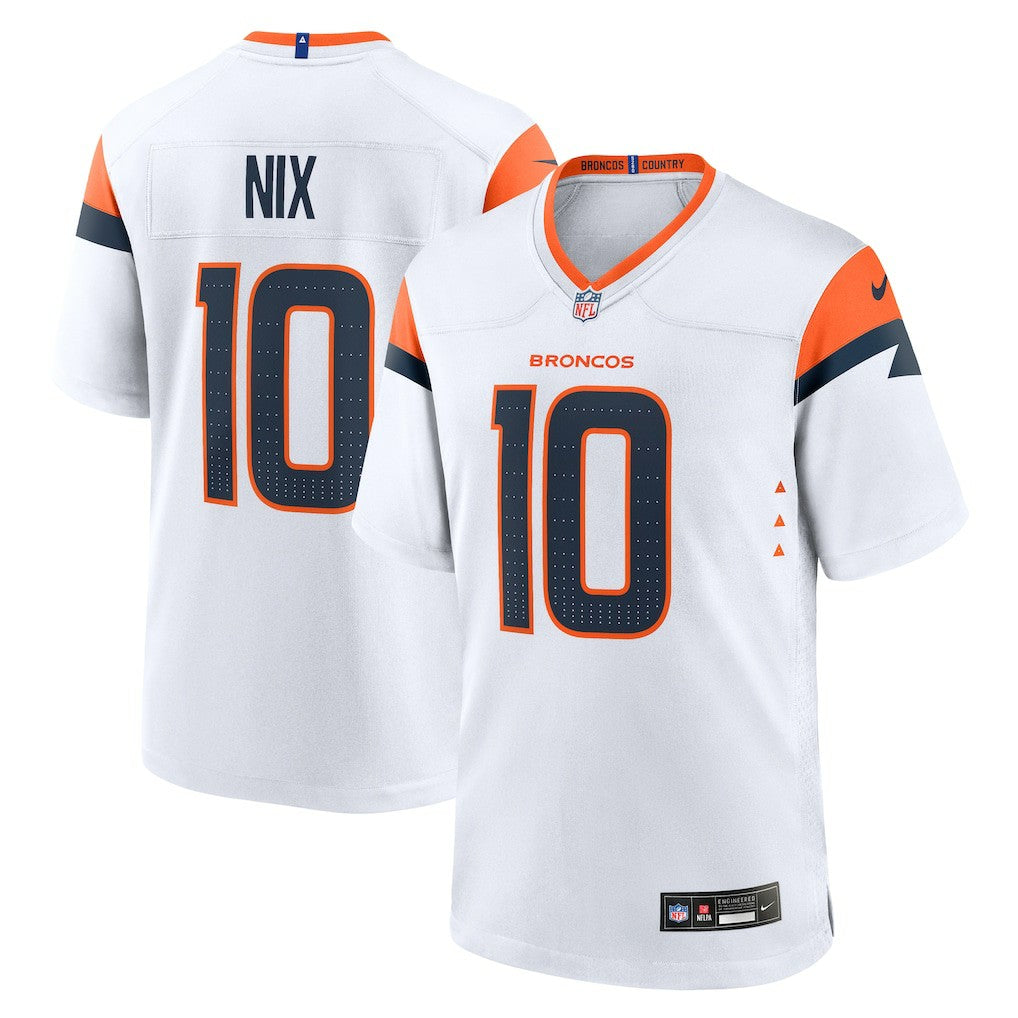 Bo Nix Denver Broncos Game Jersey - White - Nike