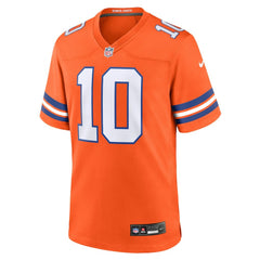 Bo Nix Denver Broncos Mile High Collection 1977 Throwback Player Game Jersey - Orange - Nike