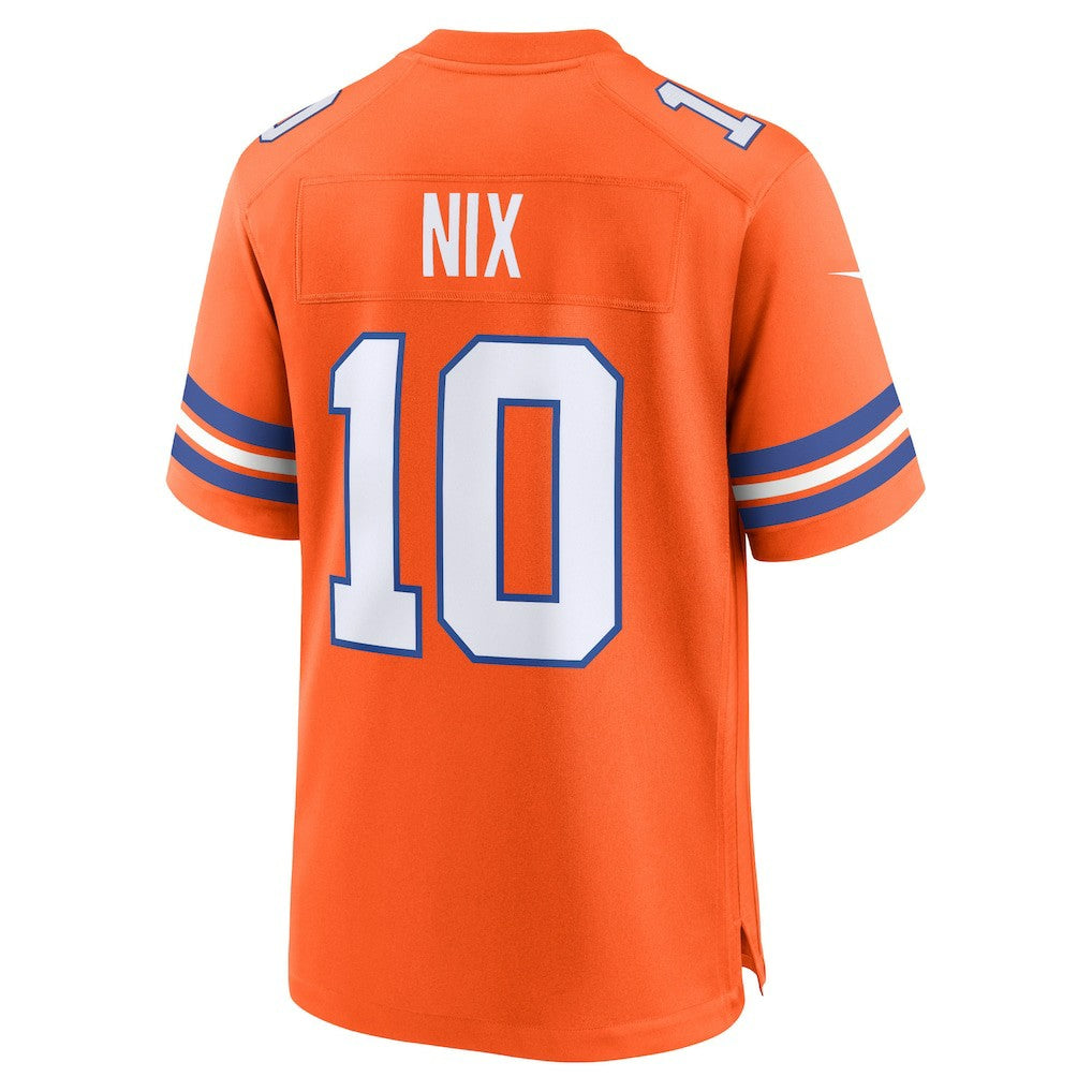 Bo Nix Denver Broncos Mile High Collection 1977 Throwback Player Game Jersey - Orange - Nike