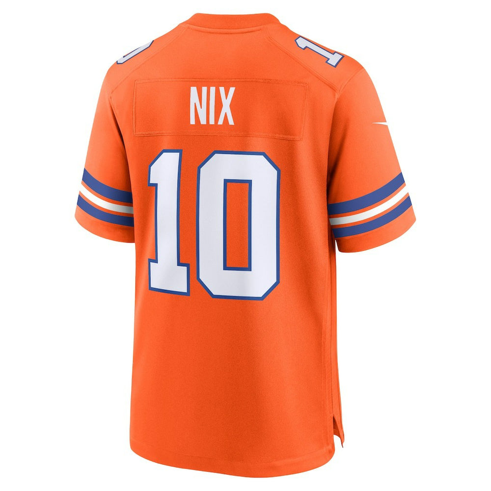 Bo Nix Denver Broncos Mile High Collection 1977 Throwback Player Game Jersey - Orange - Nike