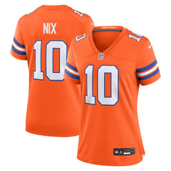 Bo Nix Denver Broncos Women's Mile High Collection 1977 Throwback Player Game Jersey - Orange - Nike