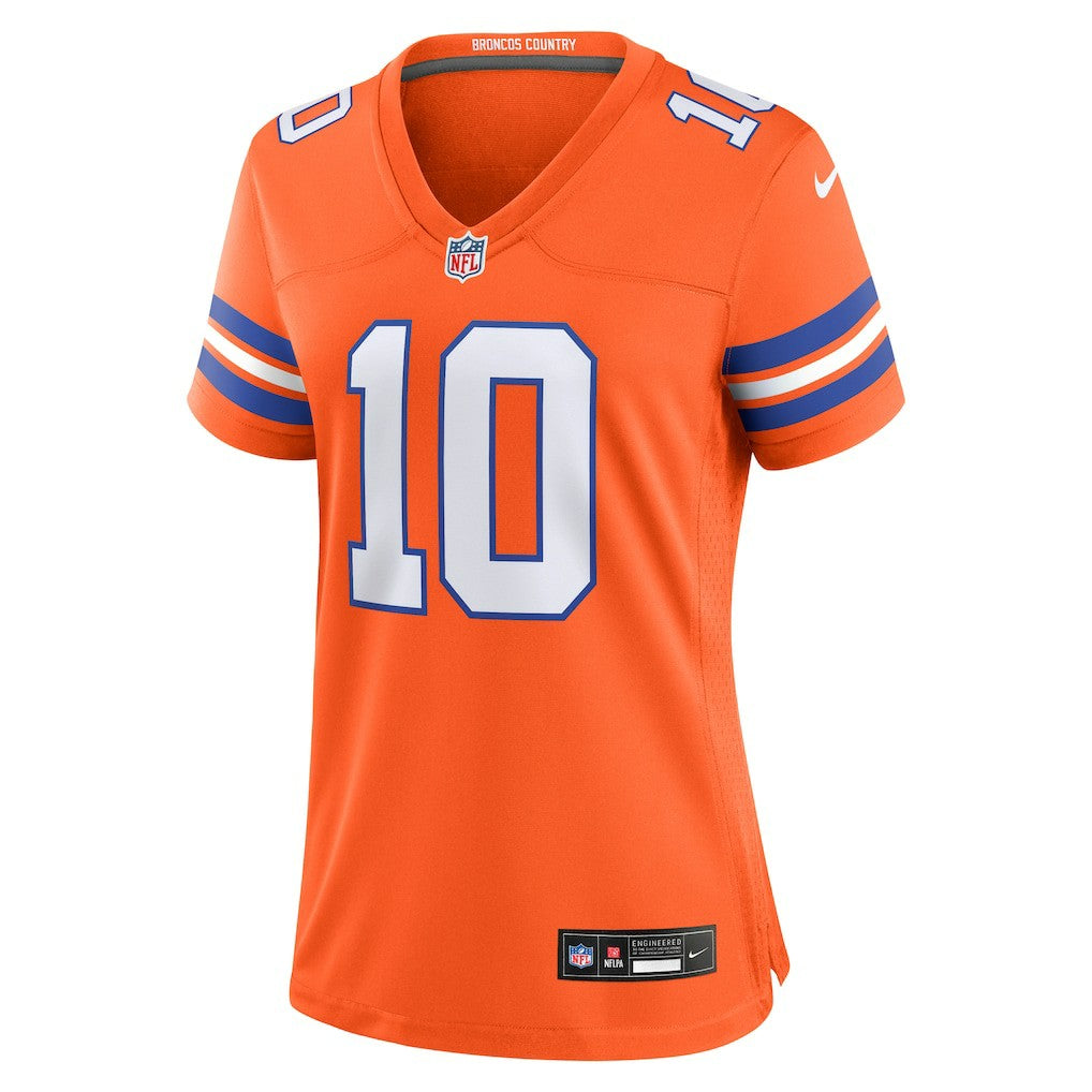 Bo Nix Denver Broncos Women's Mile High Collection 1977 Throwback Player Game Jersey - Orange - Nike