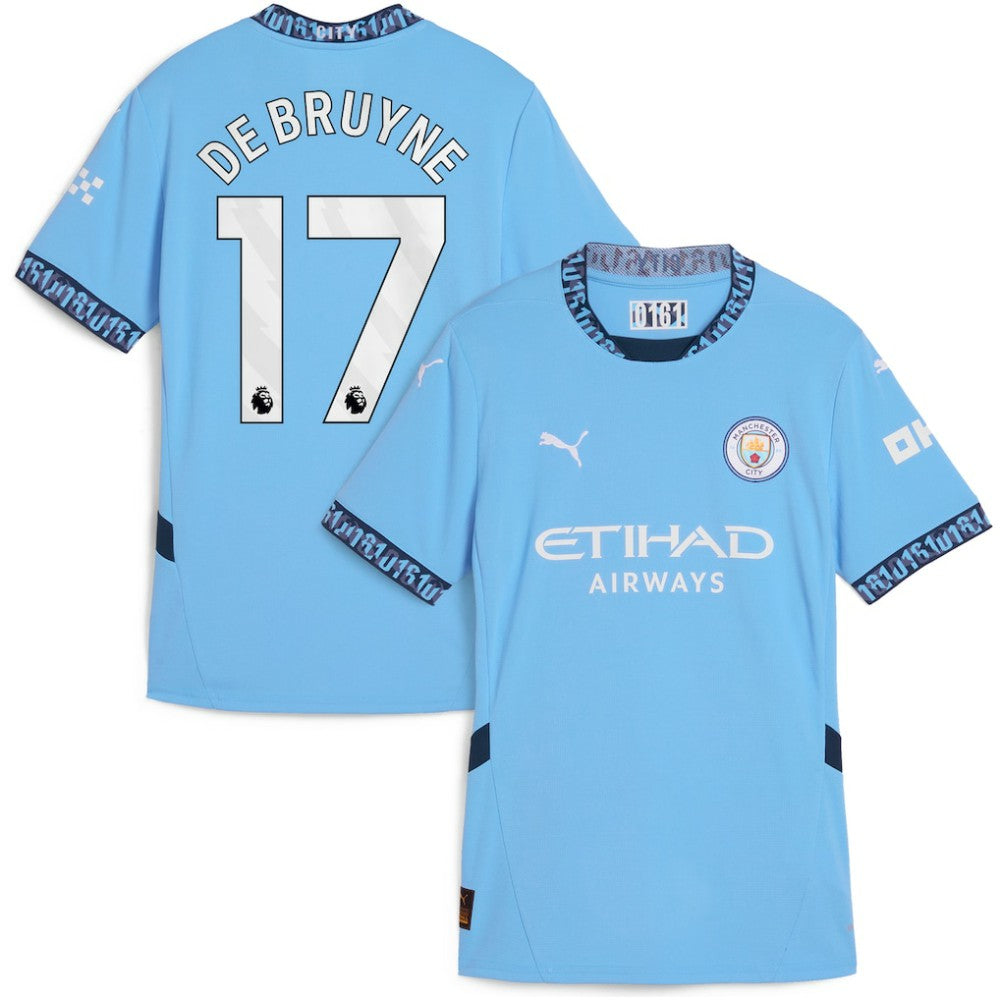 Puma - Kevin De Bruyne Manchester City Women's 2024/25 Home Replica Player Jersey - Light Blue