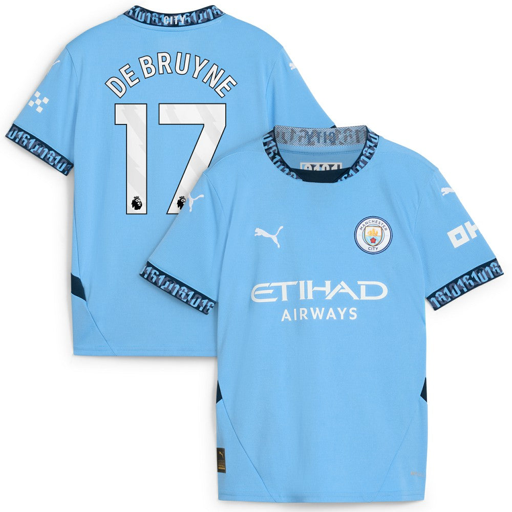 Puma - Kevin De Bruyne Manchester City Youth 2024/25 Home Replica Player Jersey - Light Blue
