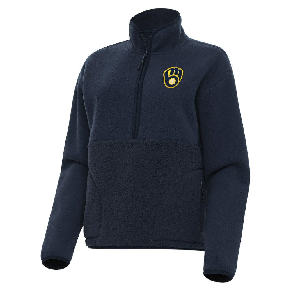 Milwaukee Brewers Antigua Women's Figure Half-Zip Sweatshirt Online