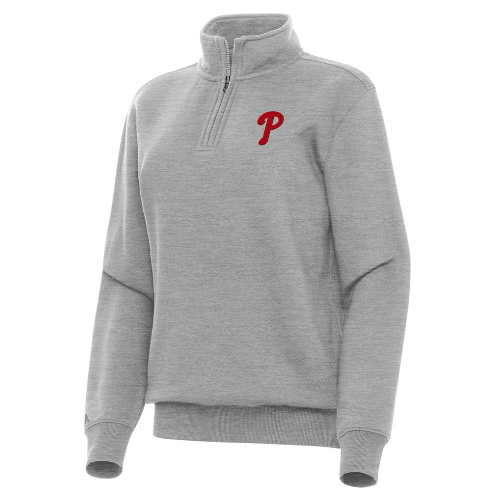 Philadelphia Phillies Antigua Women's Victory Quarter-Zip Sweatshirt for sale