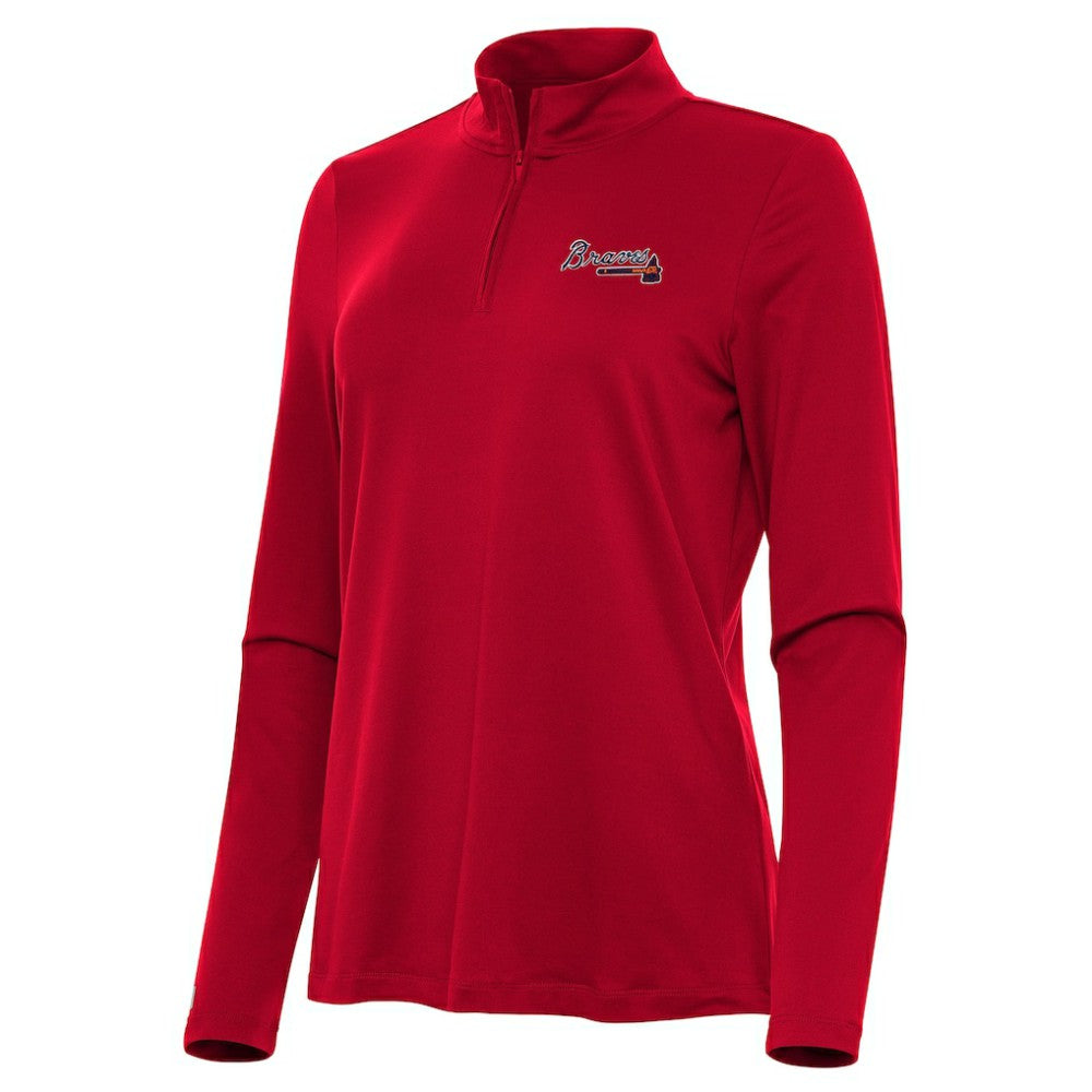 Atlanta Braves Antigua Women's Reprocess Quarter-Zip Top - Red for sale