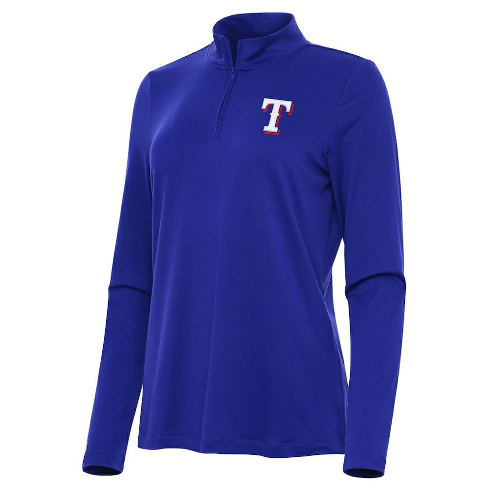 Texas Rangers Antigua Women's Reprocess Quarter-Zip Top - Royal Outlet