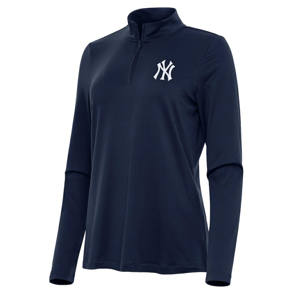 New York Yankees Antigua Women's Reprocess Quarter-Zip Top - Navy for sale