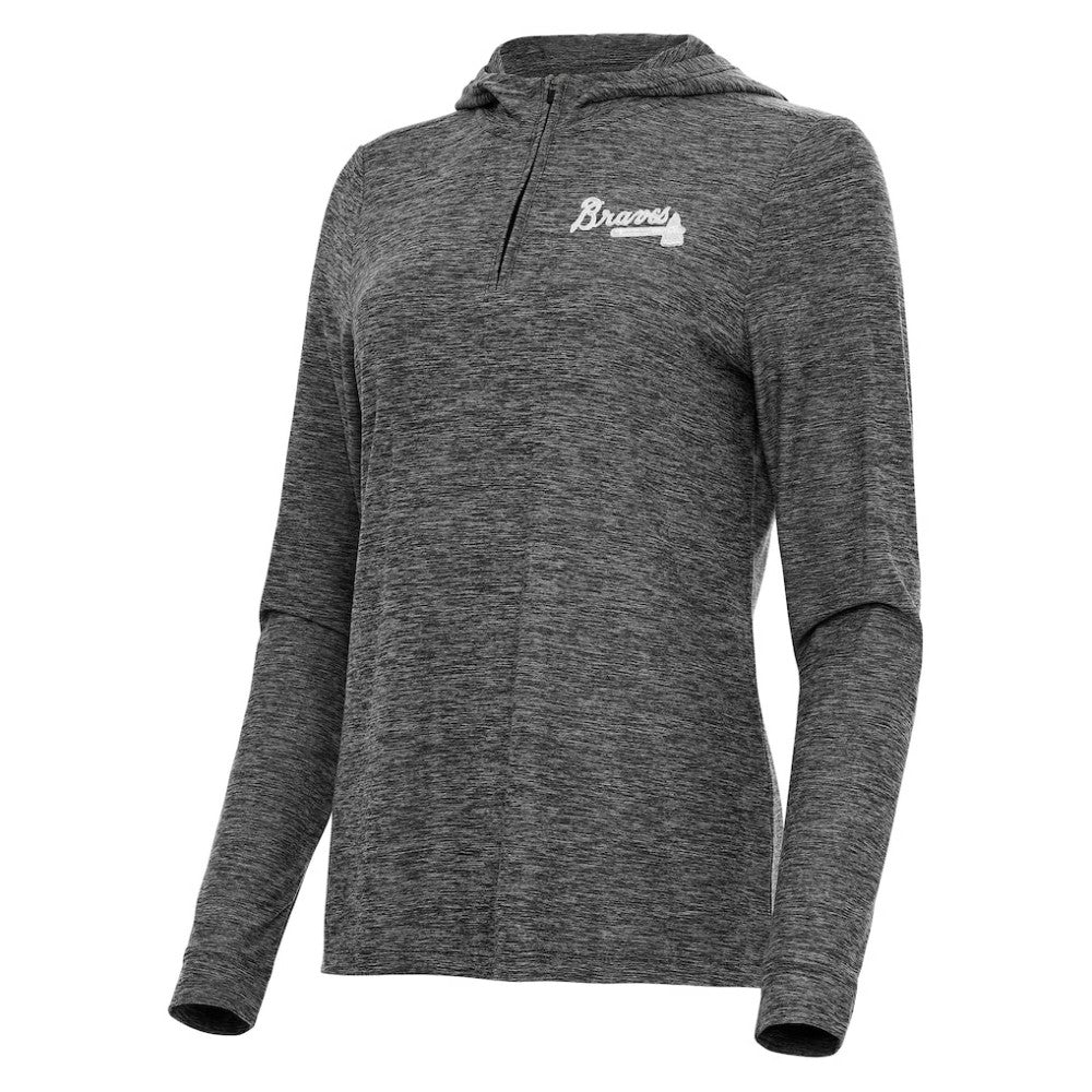 Atlanta Braves Antigua Women's Daybreak Quarter-Zip Hoodie Outlet