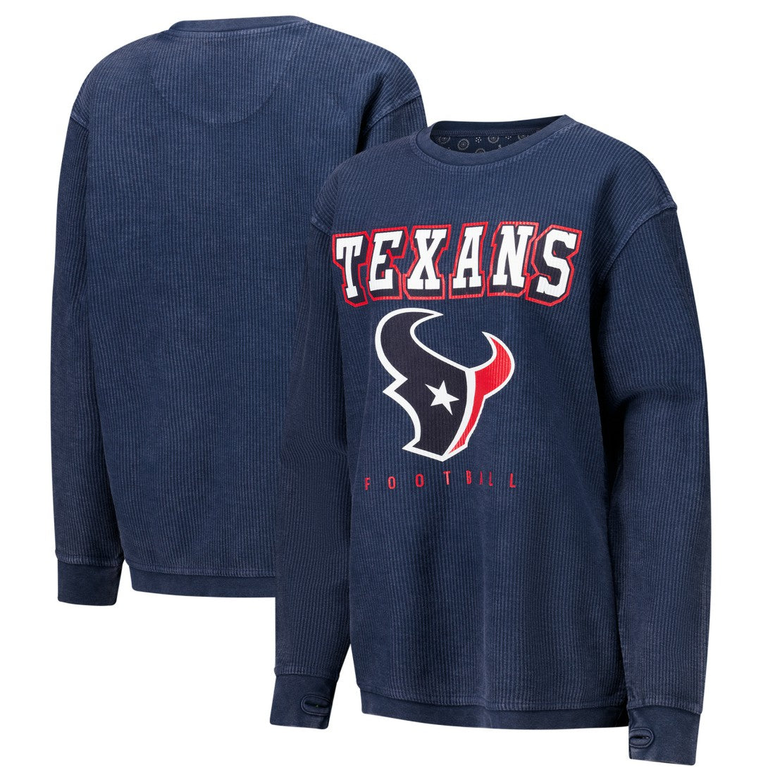 Houston Texans G-III 4Her by Carl Banks Women's Comfy Cord Pullover Sweatshirt - Navy - NFL
