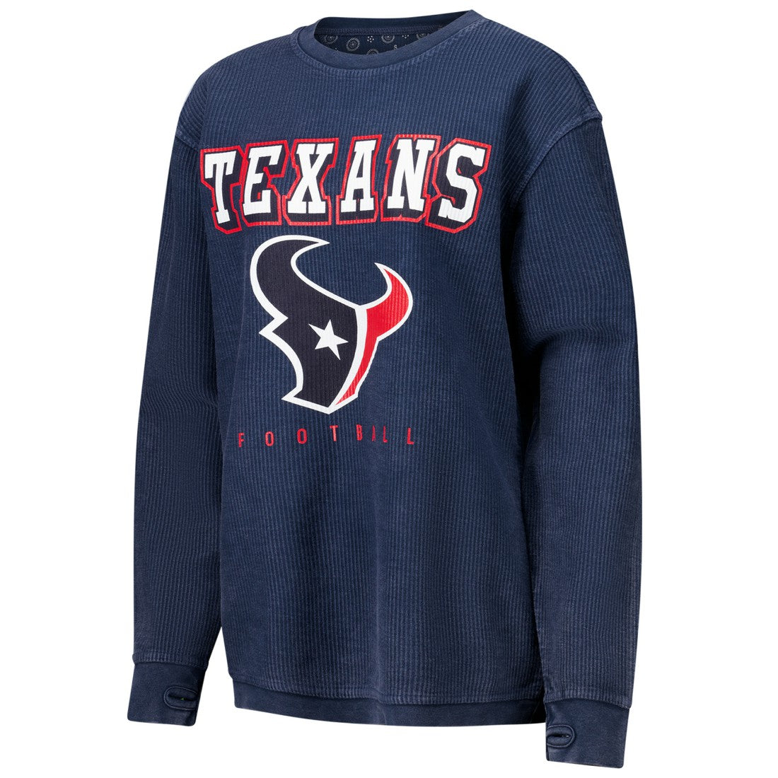 Houston Texans G-III 4Her by Carl Banks Women's Comfy Cord Pullover Sweatshirt - Navy - NFL