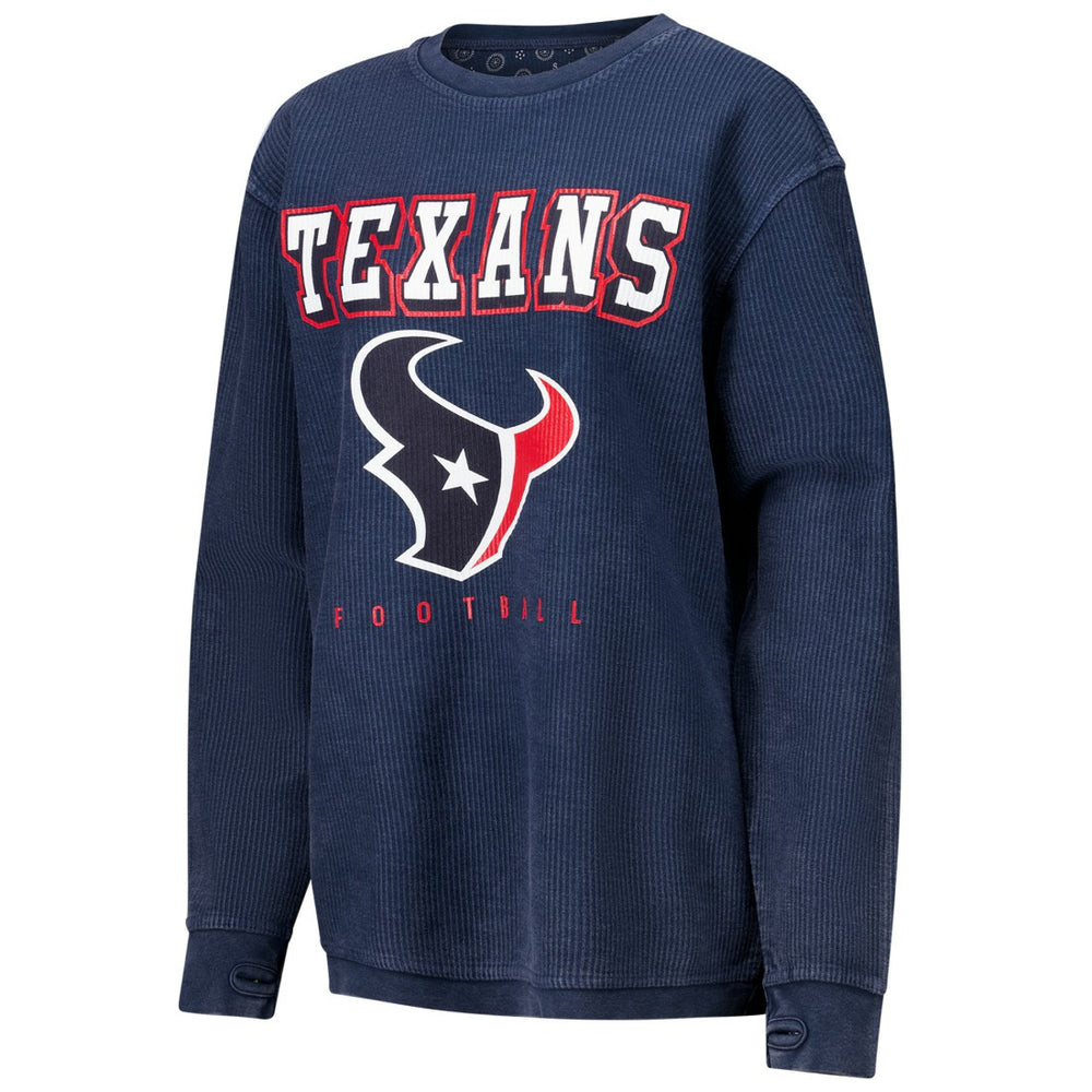 Houston Texans G-III 4Her by Carl Banks Women's Comfy Cord Pullover Sweatshirt - Navy - NFL