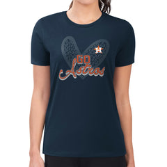 Houston Astros G-III 4Her by Carl Banks Women's Super-Slim Fit Lightweight Leopard Heart T-Shirt Outlet