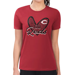 Cincinnati Reds G-III 4Her by Carl Banks Women's Super-Slim Fit Lightweight Leopard Heart T-Shirt Discount