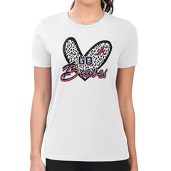 Atlanta Braves G-III 4Her by Carl Banks Women's Super-Slim Fit Lightweight Leopard Heart T-Shirt Discount