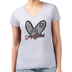 Houston Astros G-III 4Her by Carl Banks Women's Super-Slim Fit Lightweight Leopard Heart V-Neck T-Shirt Discount