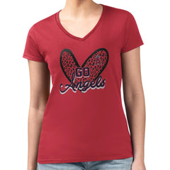 Los Angeles Angels G-III 4Her by Carl Banks Women's Super-Slim Fit Lightweight Leopard Heart V-Neck T-Shirt Online