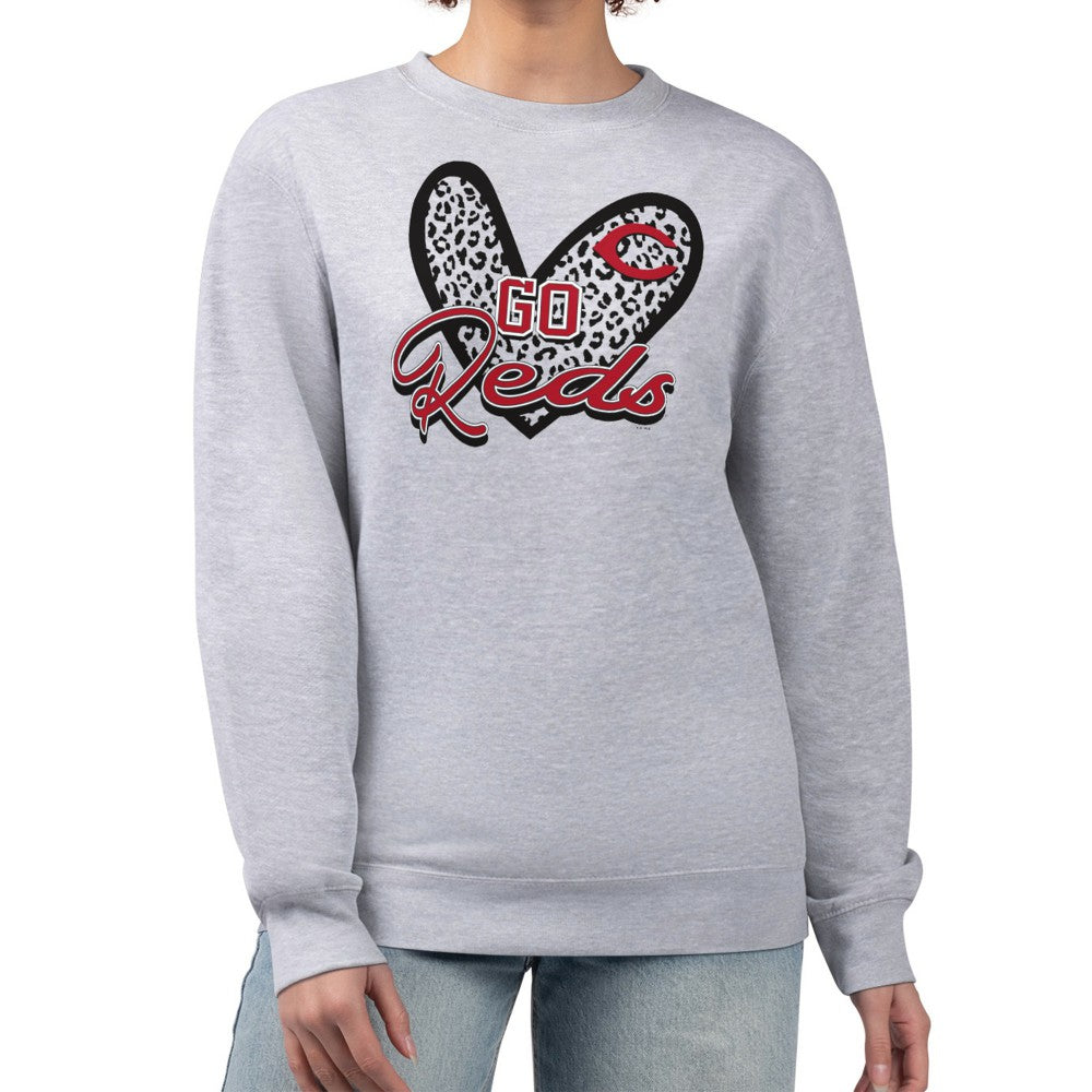 Cincinnati Reds G-III 4Her by Carl Banks Women's Leopard Heart Pullover Sweatshirt Near Me